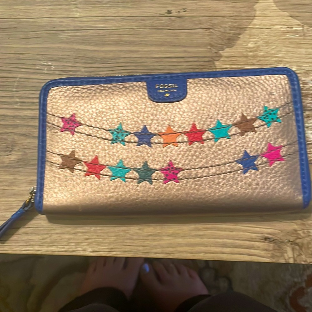 Zippered Fossil wallet